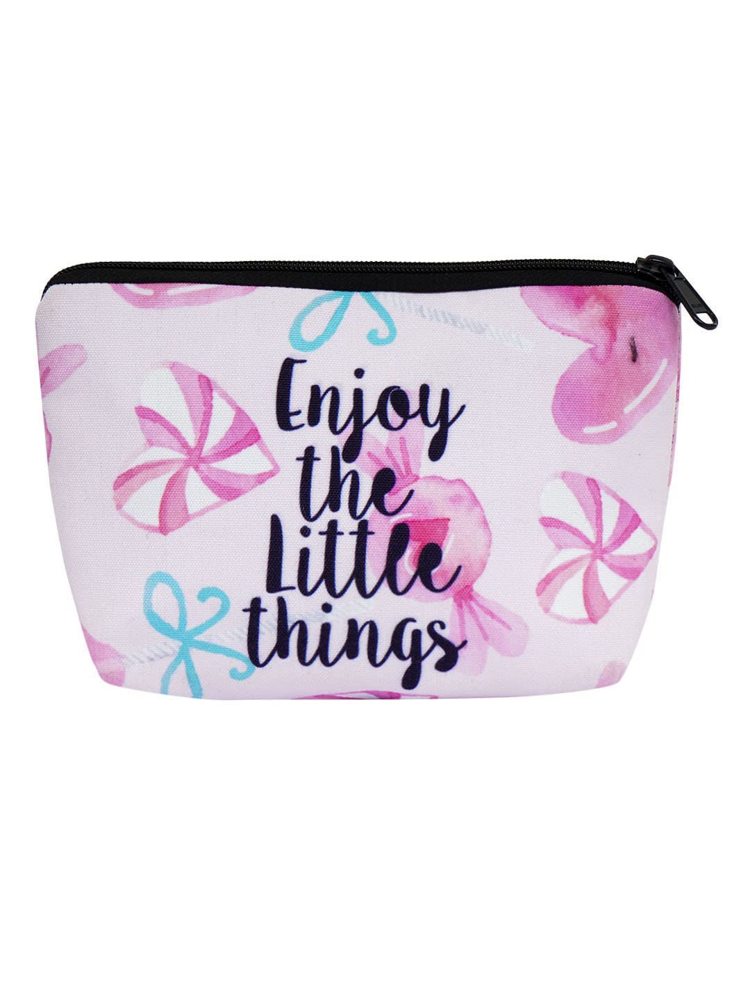 Crazyify Printed Makeup Pouch for Women - Canvas Cosmetic Bag with Zipper | Travel Toiletry Organizer & Storage Case | Perfect for Daily Essentials, Travel, and Gift Giving