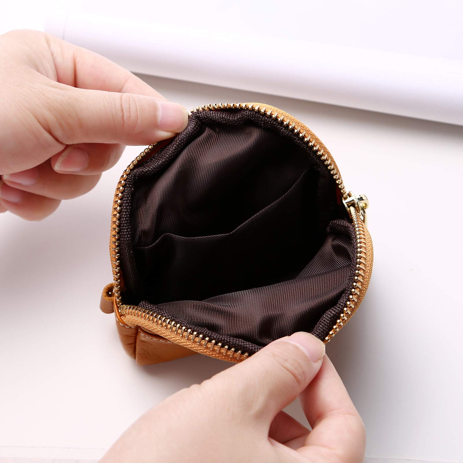 Women's Leather Coin Purse & Keychain Wallet - Dark Blue Change Pouch for Cash, Coins & Keys | Perfect for Everyday Use, Travel & Gift Giving