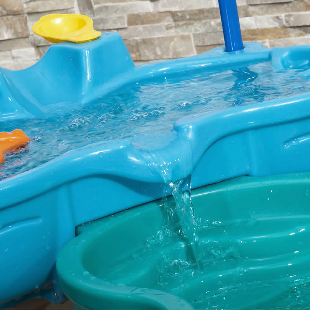 Step2 Spill & Splash Seaway Water Table - Kids Outdoor Water & Sand Sensory Play Set with Umbrella - 11-Piece Summer Activity Toy for Toddlers 1.5+ Years - Perfect for Backyard Fun, Sensory Development & Outdoor Playtime