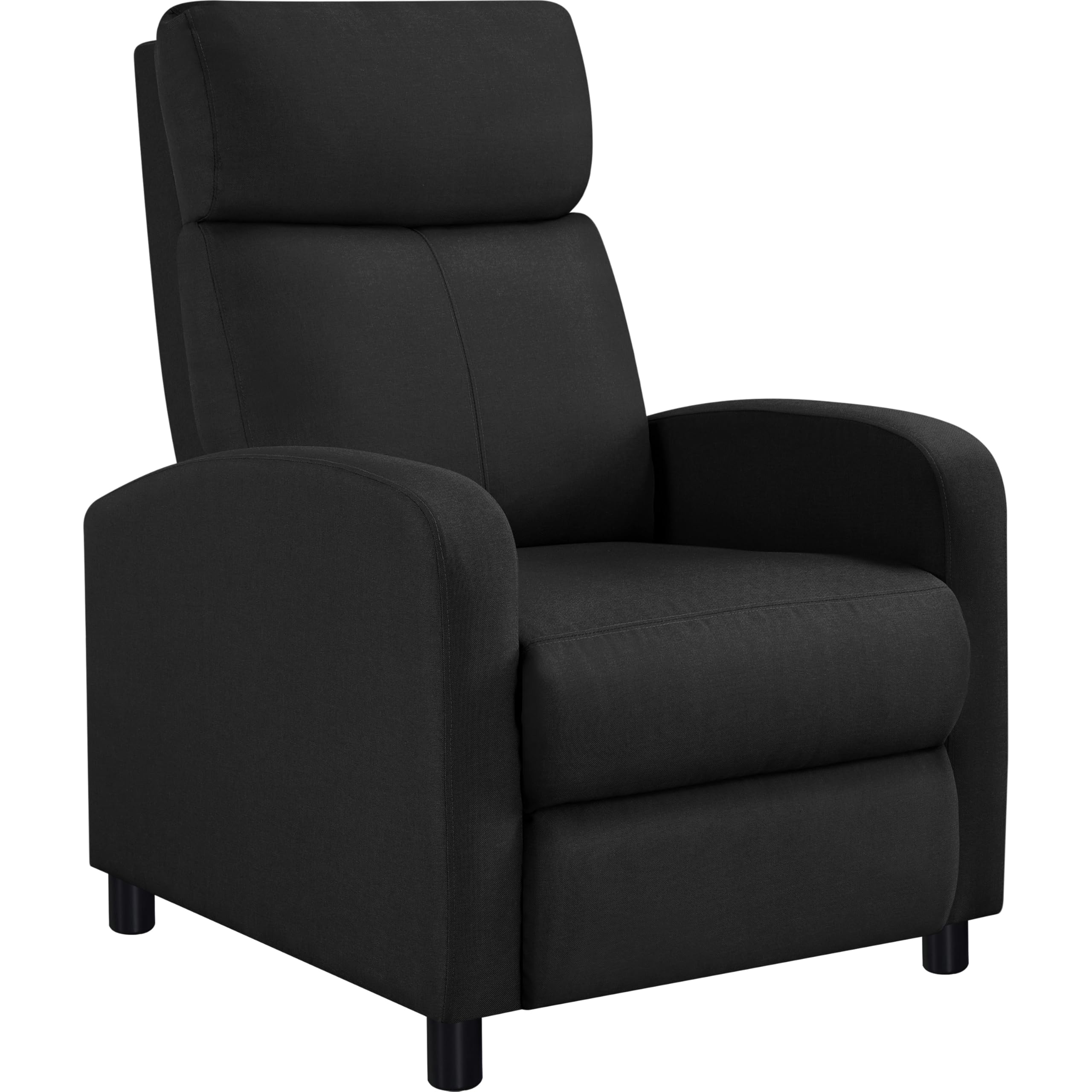 Yaheetech Recliner Chair - Relaxing Lounge Chair with Soft Fabric for Living Room, Bedroom, Home Theater - Comfortable Sofa Seat in Black - Perfect for Movie Nights & Relaxation