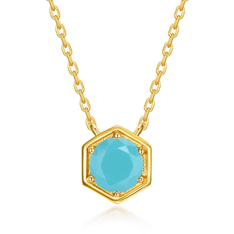 Hexagon Bezel Birthstone Necklace - Personalized Gemstone Jewelry for Women | NL812 | Perfect Gift for Birthday, Anniversary & Mother's Day