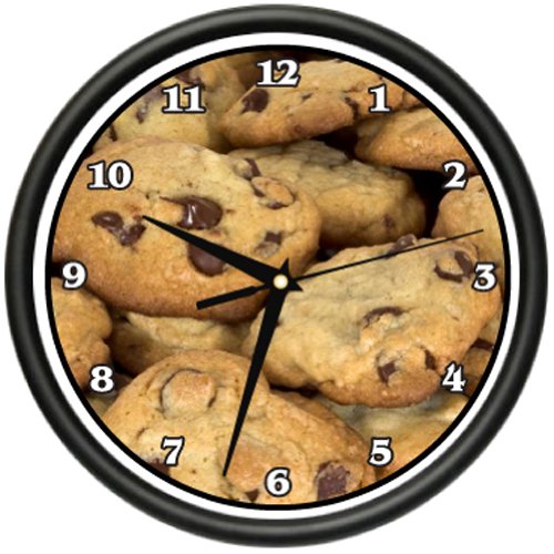 Chocolate Chip Cookies Wall Clock - Bakery & Pastry Themed Kitchen Decor - Unique Gift for Bakers & Cookie Lovers (Perfect for Home, Office, or Cafe Decor)