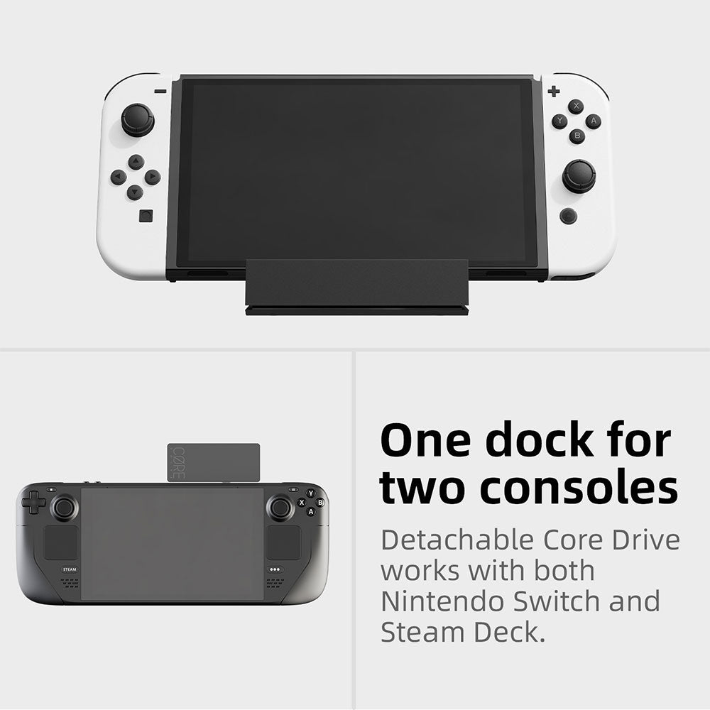 Skull & Co. Jump Gate Dock for Nintendo Switch & OLED - Universal Charging Station for Smart Devices - Black (NSJPLT BK) - Perfect for Gaming, Travel & Home Entertainment