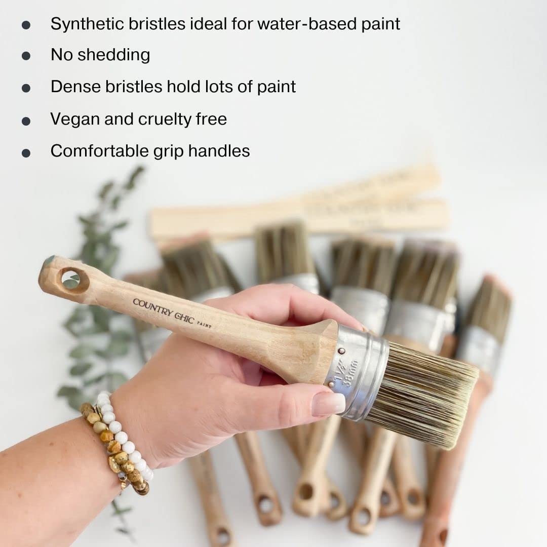 Chalk Style Paint + Clear Coat + Paint Brush Set - DIY Furniture Makeover, Home Decor & Craft Projects - Wisteria (Light Purple) 16 oz - Perfect for Upcycling Old Furniture, Cabinets, and Wooden Decor