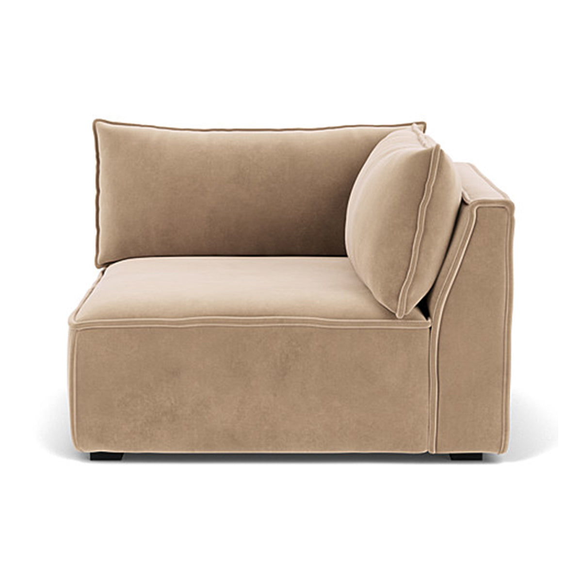 Daphne Velvet Right Corner Modular Sofa - 1 Seater Contemporary Sectional Couch for Small Spaces | Perfect for Apartments, Living Rooms & Cozy Corners