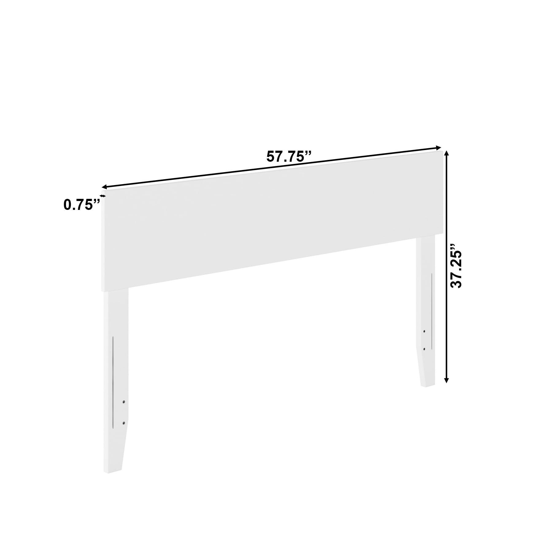 AFI Orlando Full Size Headboard with USB Charging Ports - White Upholstered Bed Frame Headboard for Master Bedroom, Guest Room & Dorm Decor