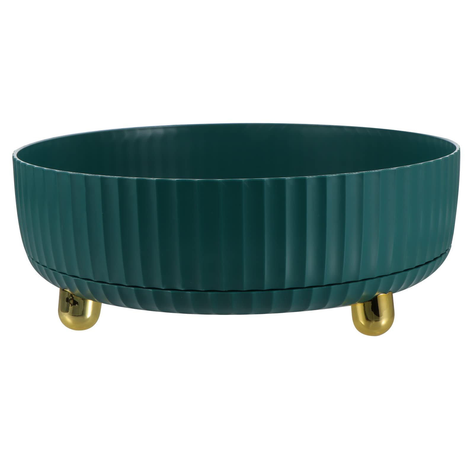 LUOZZY Rotating Jewelry Organizer & Cosmetic Storage Box - Green | Multi-Purpose Household Organizer for Makeup, Rings, Earrings | Perfect for Vanity, Bathroom & Travel
