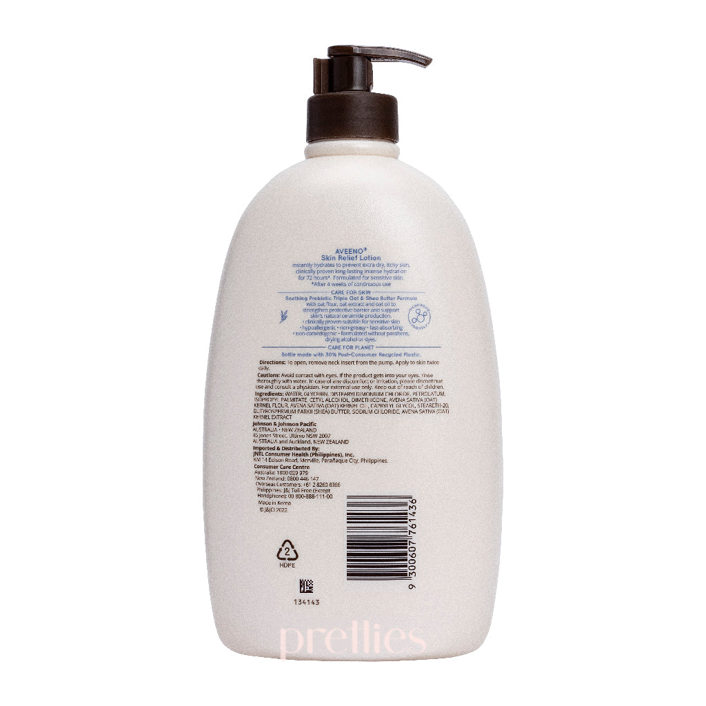 Aveeno Skin Relief Moisturizing Lotion 1L - Fragrance Free Daily Moisturizer for Dry & Sensitive Skin - Hydrating Body Lotion with Oatmeal - Perfect for Winter Care & Eczema Relief