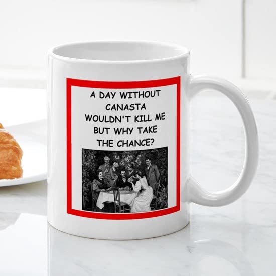 **11 oz (325 ml) Ceramic Coffee Mug - Canasta Design by CafePress - Perfect for Home, Office & Gifts**