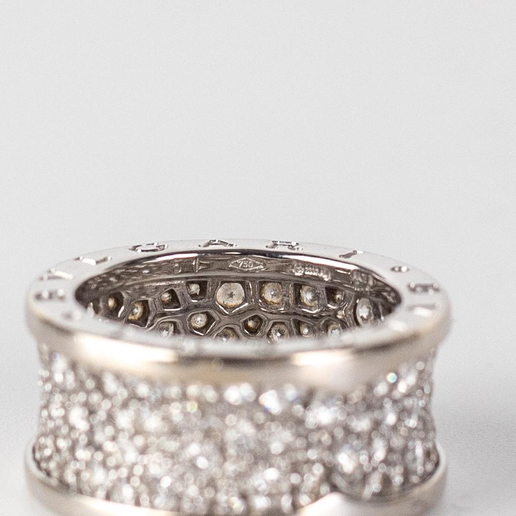 Bvlgari Diamond B.zero1 White Gold Ring for Women - Size 51 (US 5.5) | Luxury Jewelry Gift for Anniversary, Engagement & Special Occasions
