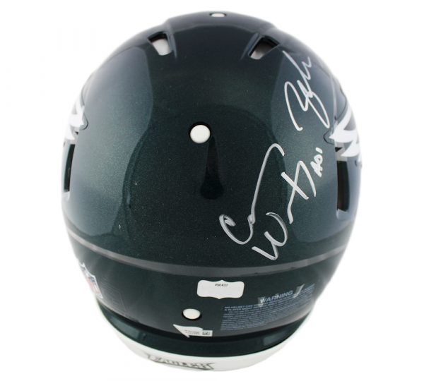 Authentic Signed Philadelphia Eagles NFL Helmet - Carson Wentz & Zach Ertz Autographed Speed Football Helmet | Collectible Memorabilia for Eagles Fans, Sports Enthusiasts, and Home Decor
