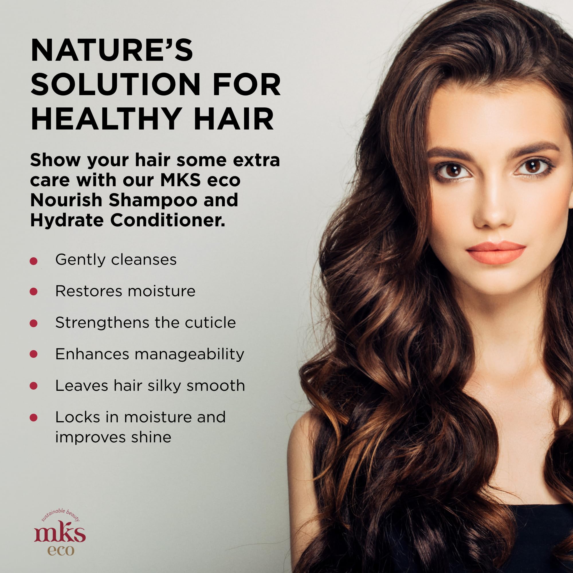 MKS Eco Nourish Shampoo & Hydrate Conditioner Set with Moroccan Argan Oil & Hemp Seed (10 fl oz Each) - Vegan, Cruelty-Free Hair Care for Dry, Damaged Hair - Perfect for Daily Use & Salon-Quality Results at Home