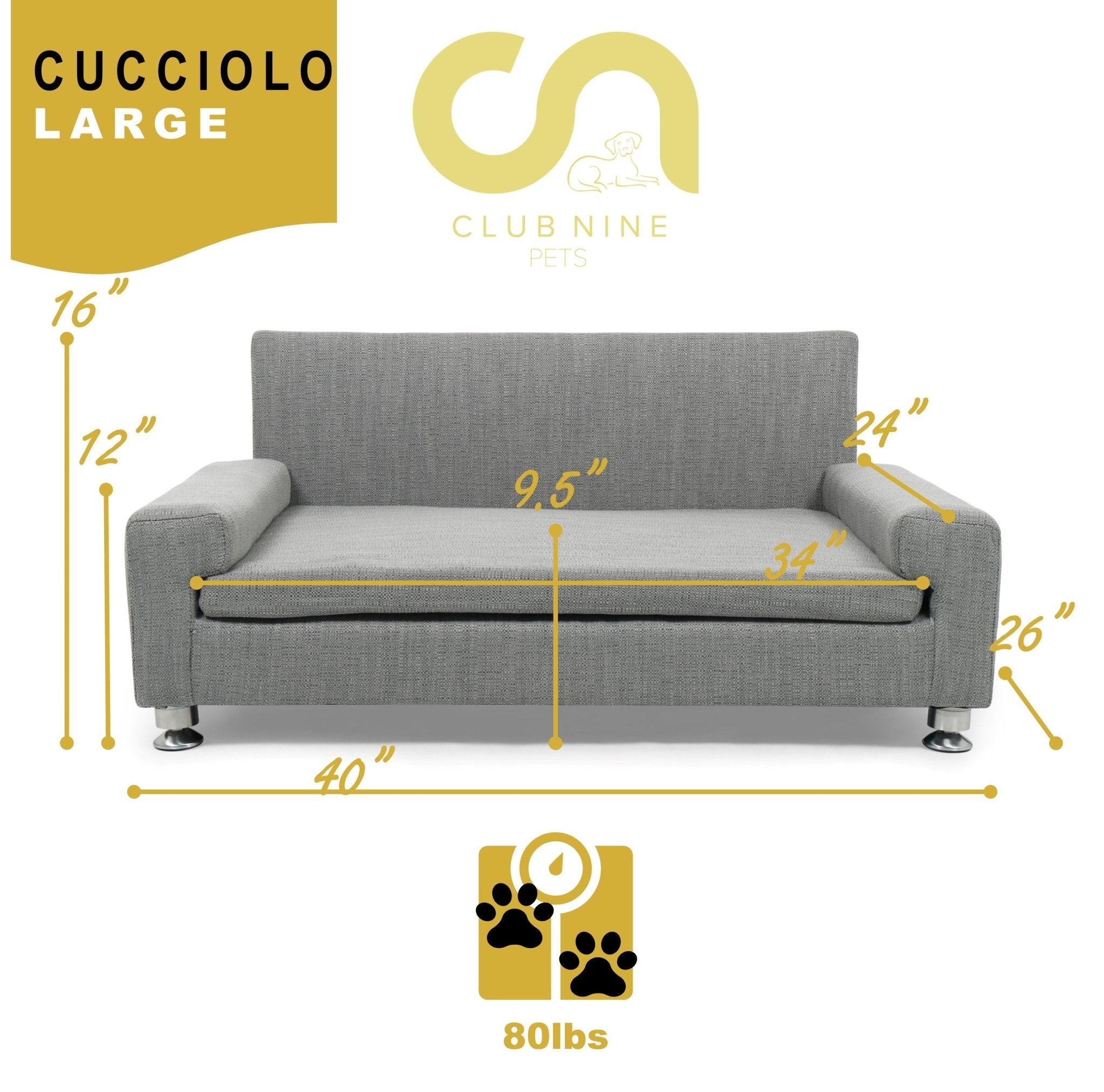 Club Nine Pets Orthopedic Dog Bed for Large Dogs - Memory Foam Support for Joint Pain Relief - Waterproof & Washable Cover - Perfect for Senior Dogs & Pets with Arthritis - Ideal for Living Room, Bedroom, or Crate