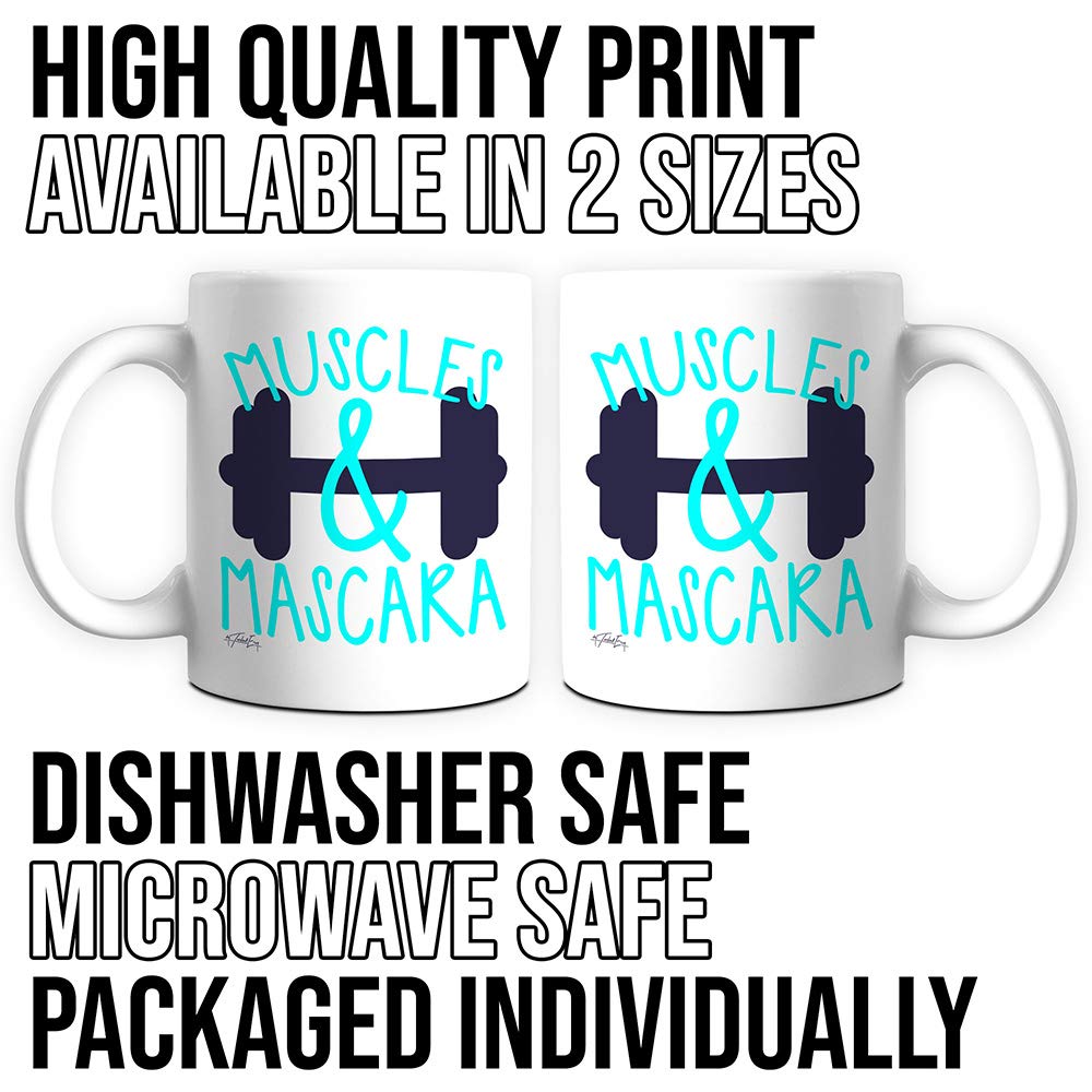 Twisted Envy Muscles & Mascara 11oz Funny Coffee Mug - Perfect Gift for Coworkers, Office Humor & Gym Lovers - Great for Coffee Breaks, Desk Decor & Gym Motivation