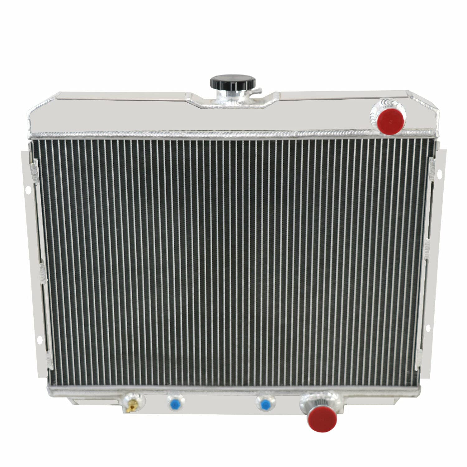 High-Performance 4-Row Aluminum Radiator for 1967-1970 Ford Mustang, Fairlane, Ranchero & Mercury Cougar 4.7L 5.0L 5.8L V8 - Complete Cooling Kit with Shroud, Fan & Relay - Perfect for Classic Car Restoration & Hot Rod Upgrades