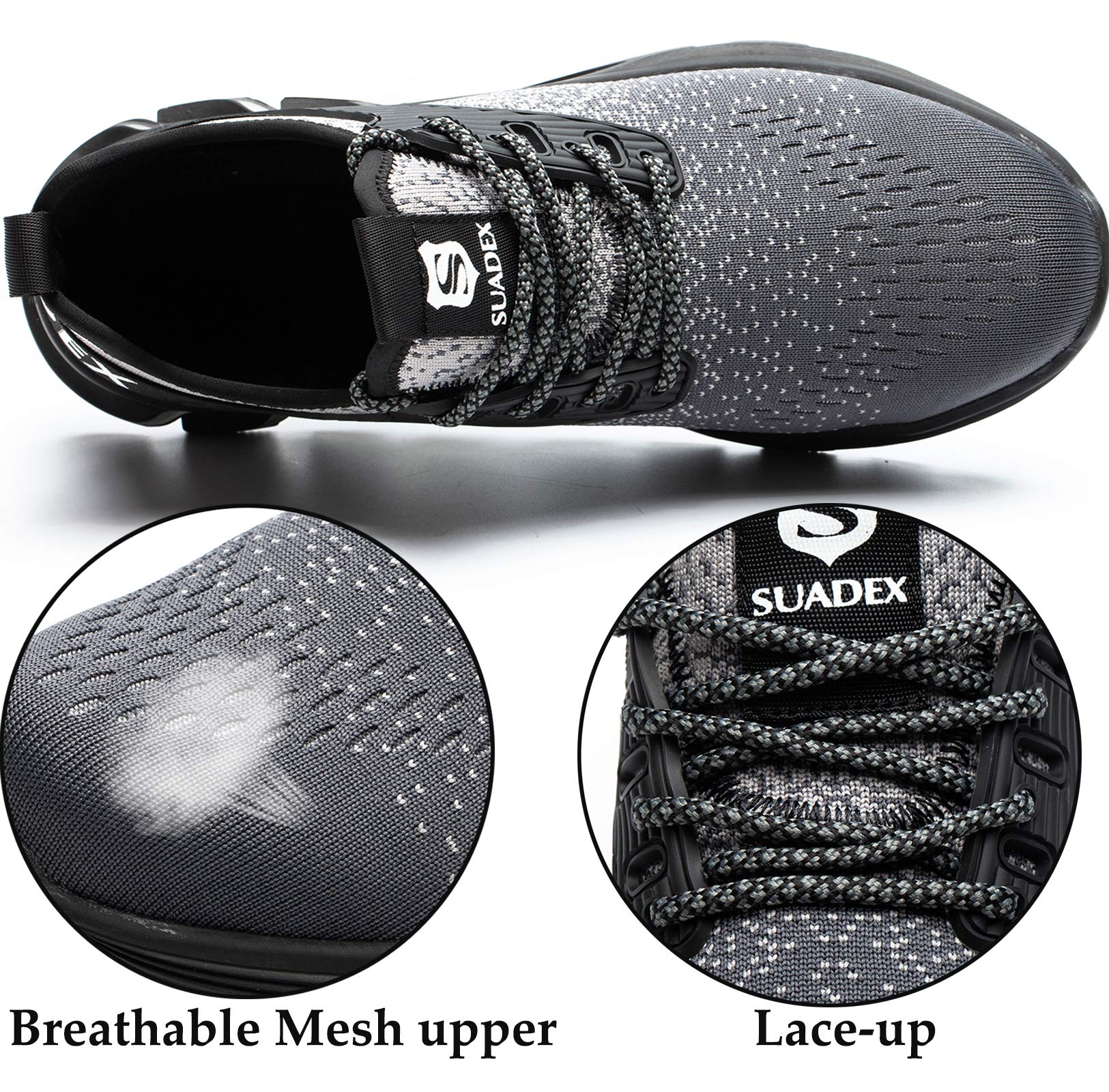 SUADEX Steel Toe Sneakers for Men & Women - Indestructible Work Safety Shoes with Lightweight Comfort & Slip-Resistant Composite Toe - Perfect for Construction, Warehouse & Industrial Work