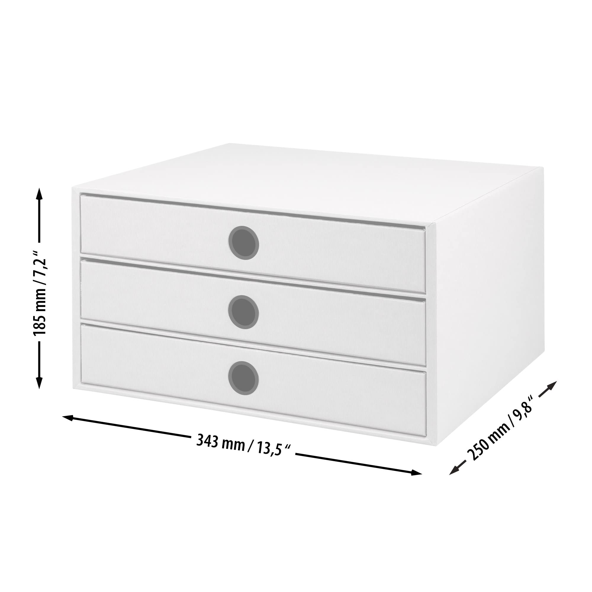 Rössler Soho 3-Drawer A4 File Storage Box - Black | Office Organization & Document Filing Solution for Home & Workspace