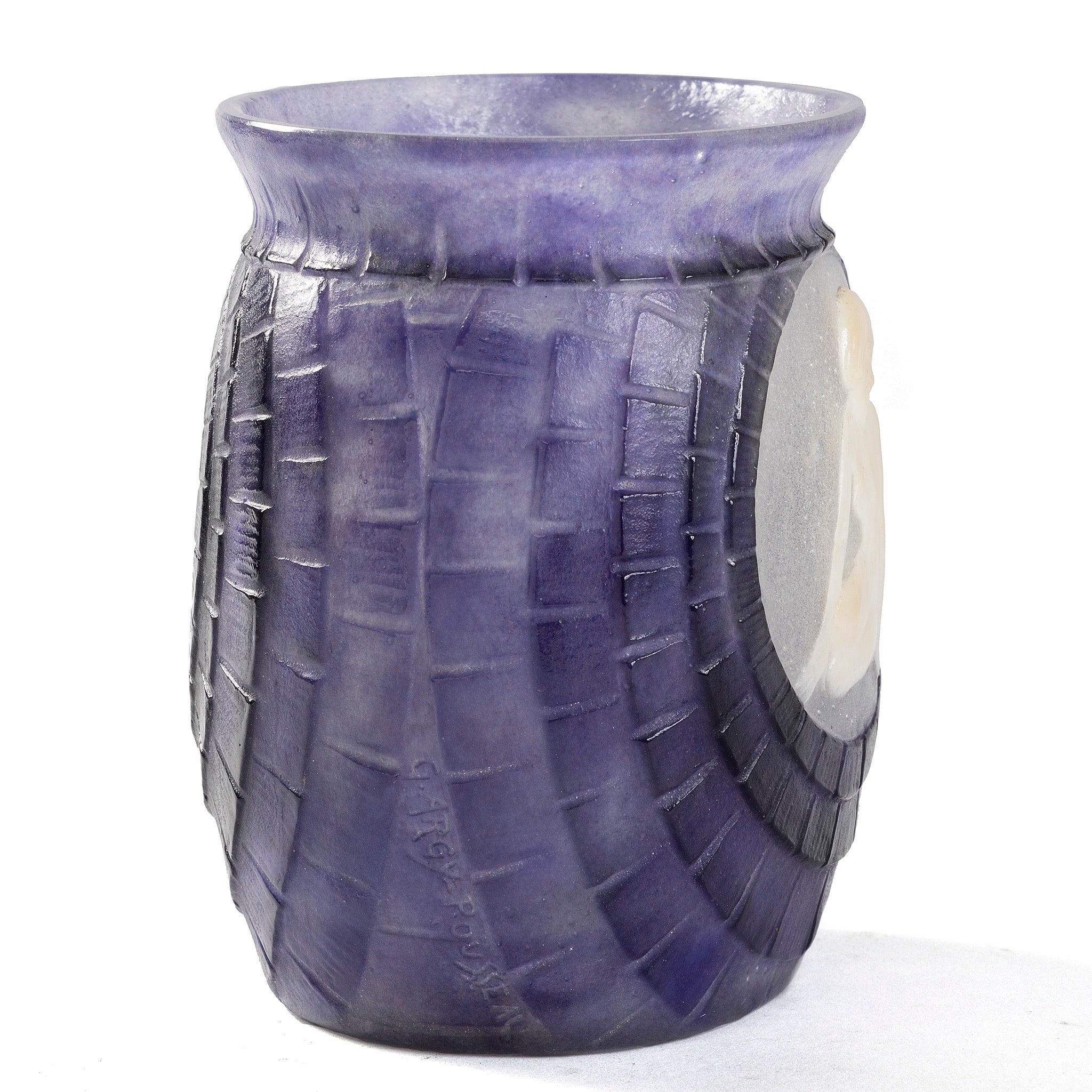 Gabriel Argy Rousseau Jeunesse Pâte de Verre Glass Vase - Handcrafted Art Deco Vase for Home Decor, Wedding Centerpiece & Luxury Gift