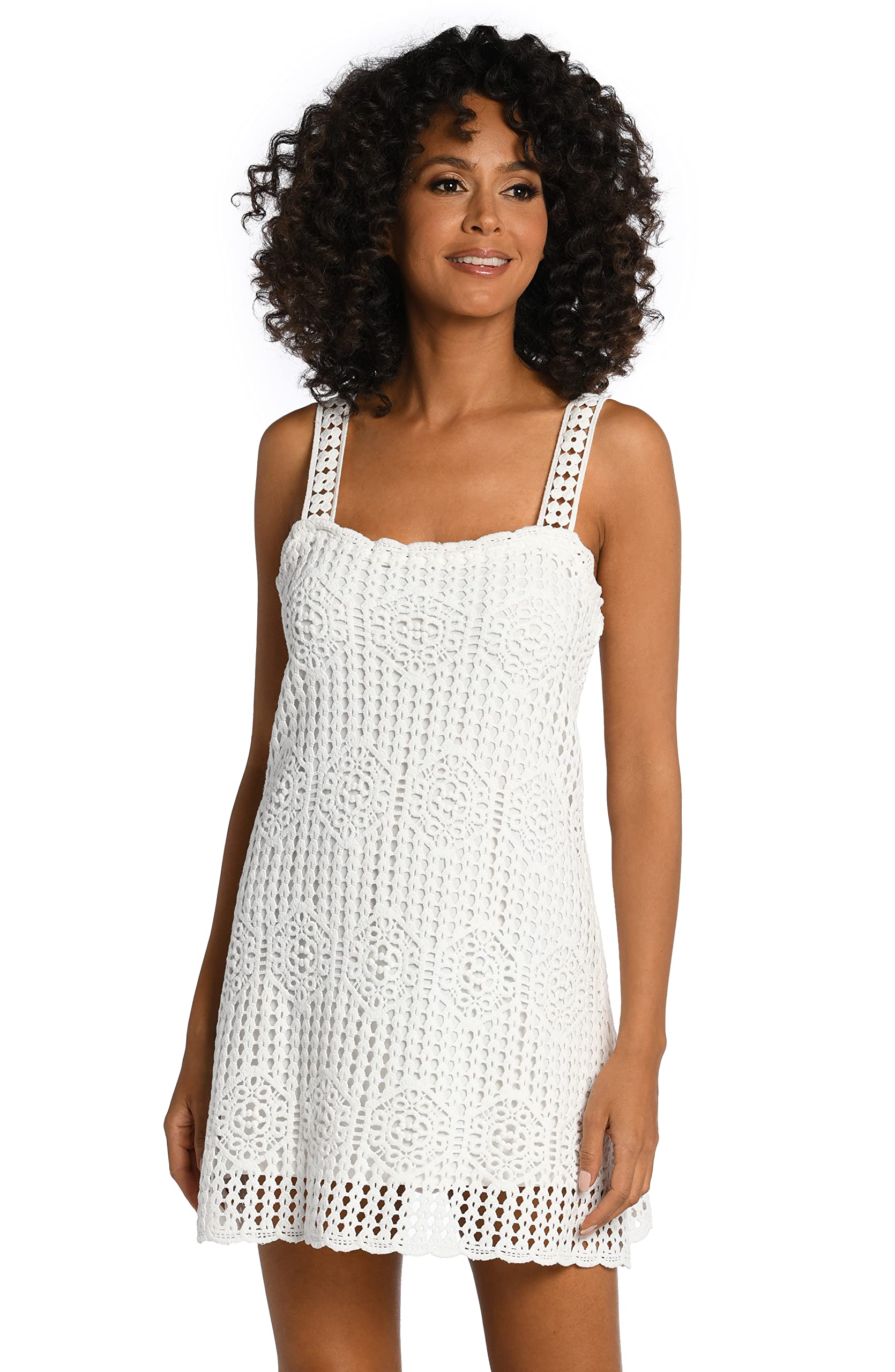 La Blanca Women's Sleeveless Mini Dress - Swim Cover Up, Beachwear, Poolside Outfit for Summer Vacation & Tropical Getaways
