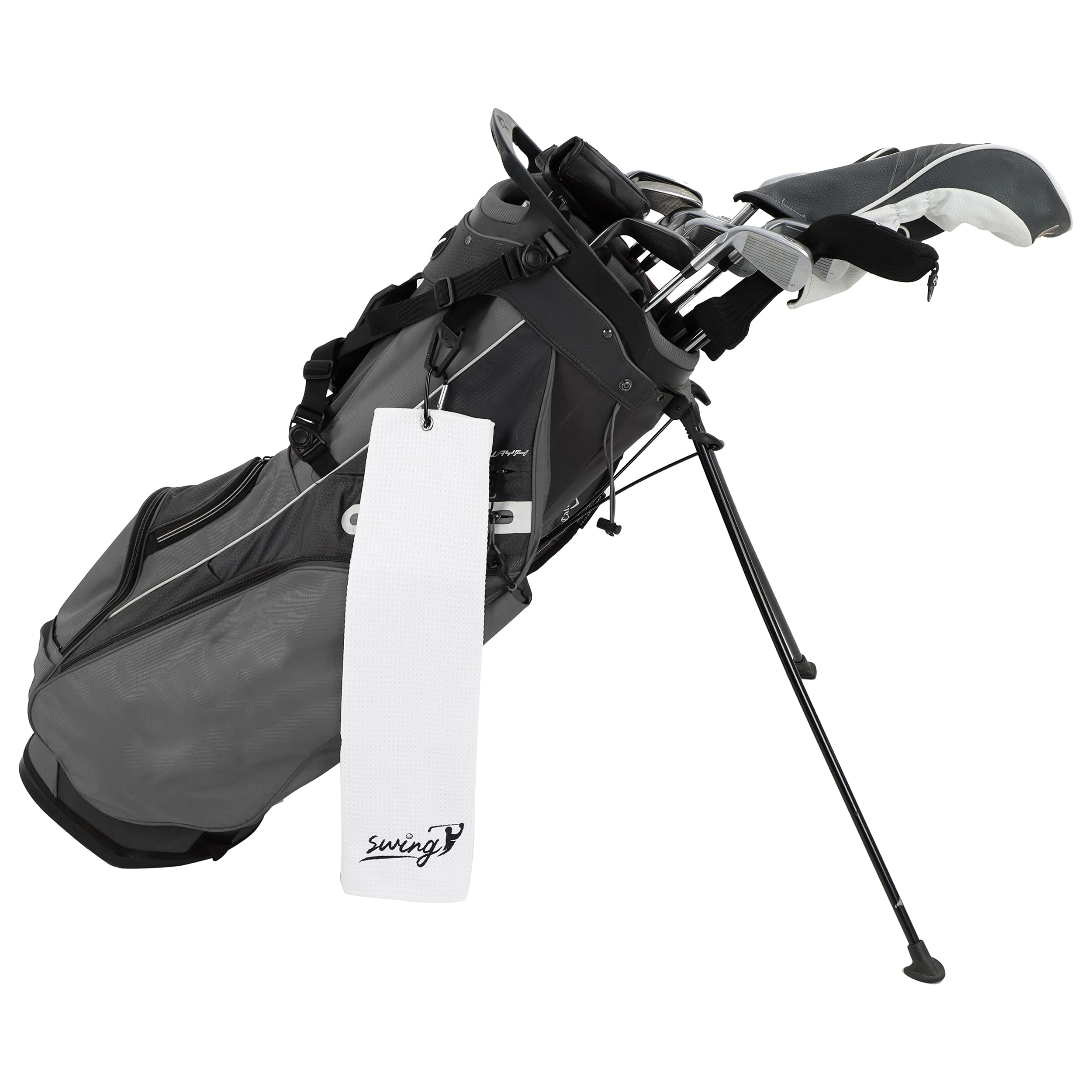 Premium Waffle Microfiber Golf Towel with Clip - Tri-Fold Absorbent Golf Bag Towel for Clubs, Balls & Hands - Perfect for Golf Courses, Driving Ranges & Practice Sessions