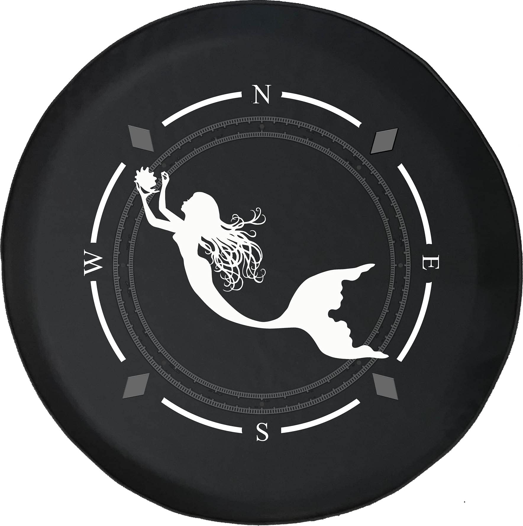 Premium American Unlimited Spare Tire Cover with Compass Design - Mermaid Style Wheel Protector for SUV, Trailer, RV & Most Vehicles | Durable Outdoor Accessory for Road Trips & Off-Road Adventures
