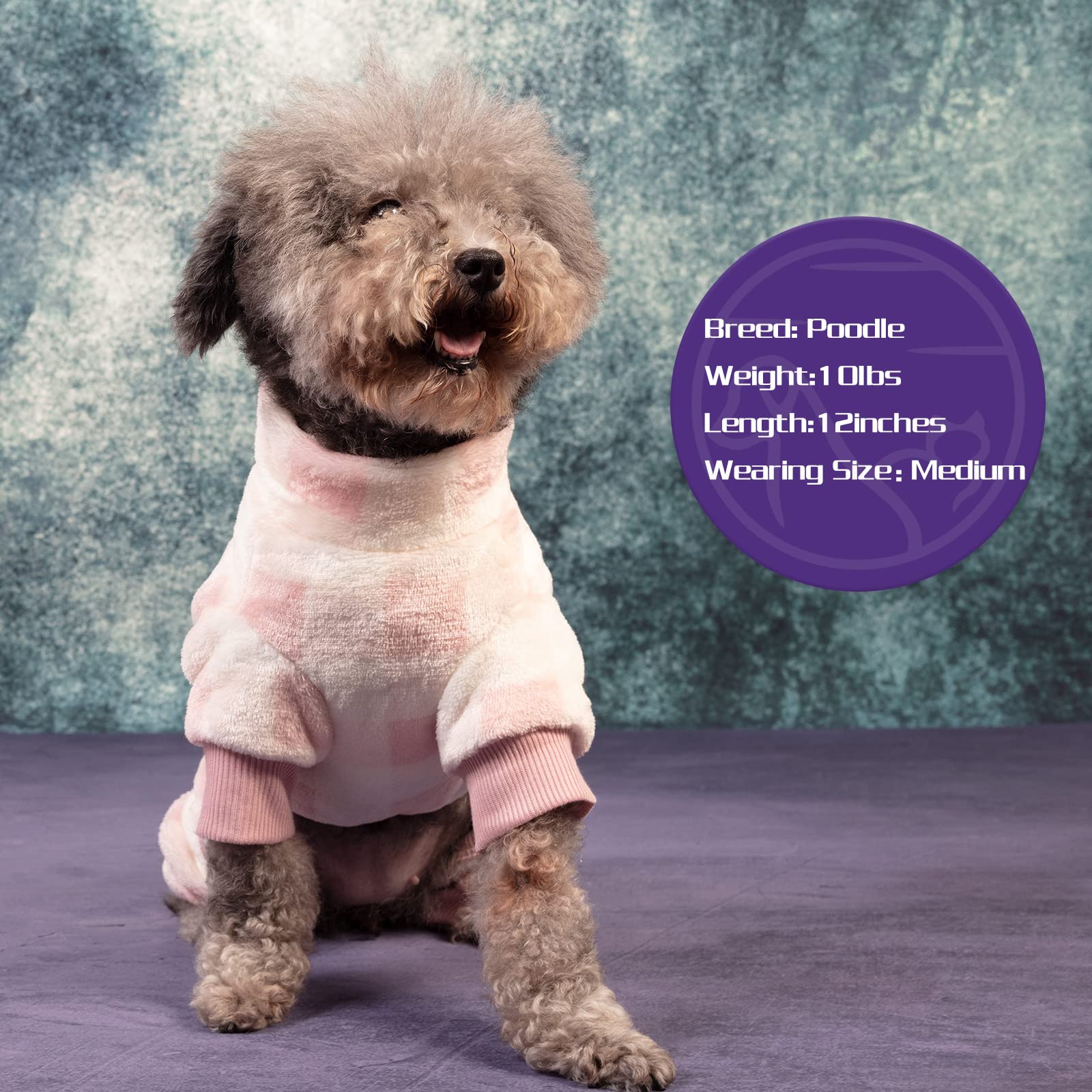 Cyeollo Plaid Dog Pajamas - Thermal Winter Dog Onesie with Buffalo Print, Flannel Dog Pjs for Small Dogs - Cozy Pink Dog Jumpsuit for Indoor Lounging & Outdoor Walks