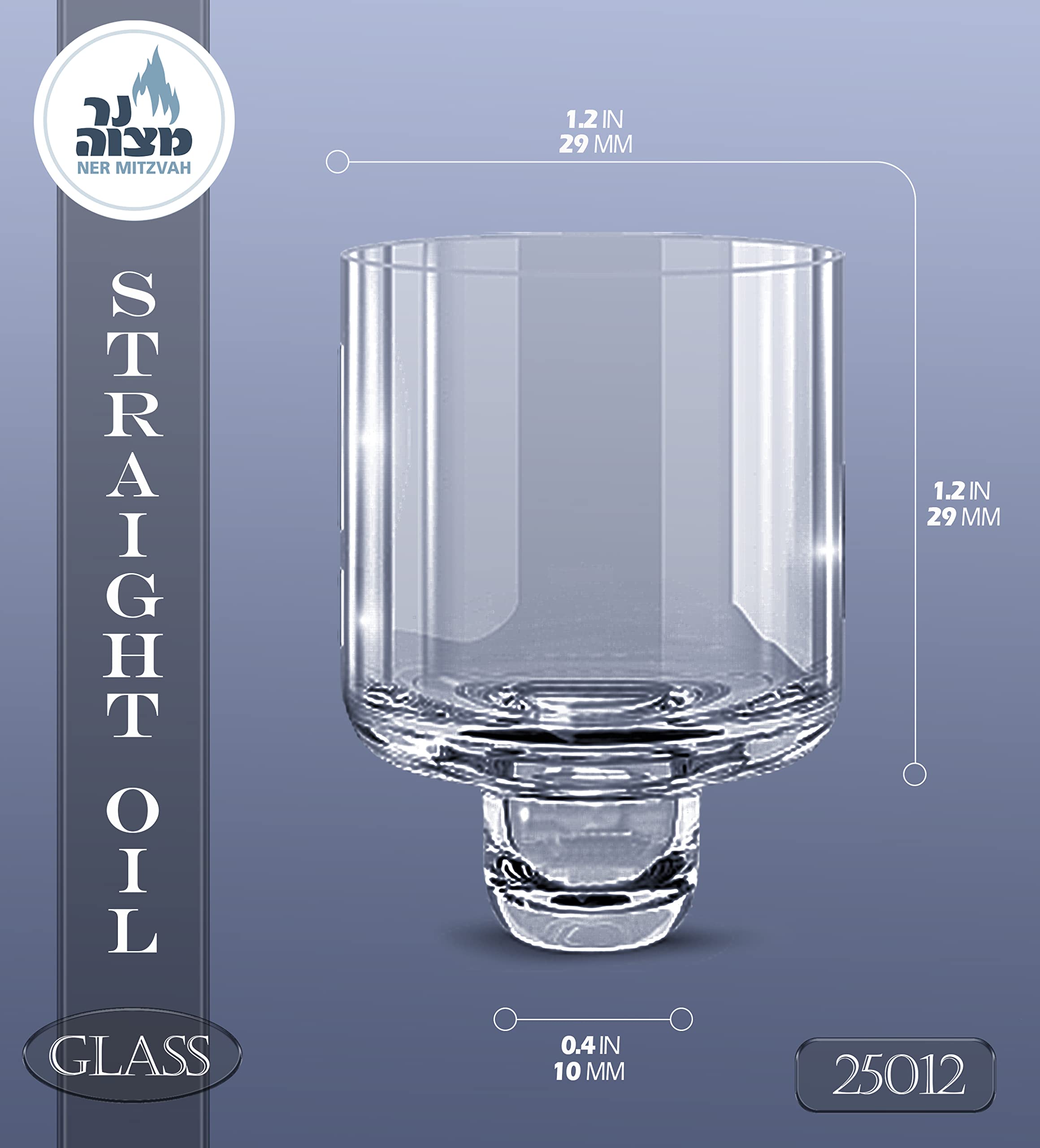 Premium Ner Mitzvah Chanukah Menorah Glass Oil Cups - 9 Pack of #12 Glass Inserts for Hanukkah Menorahs - Perfect for Hanukkah Celebrations & Jewish Home Decor