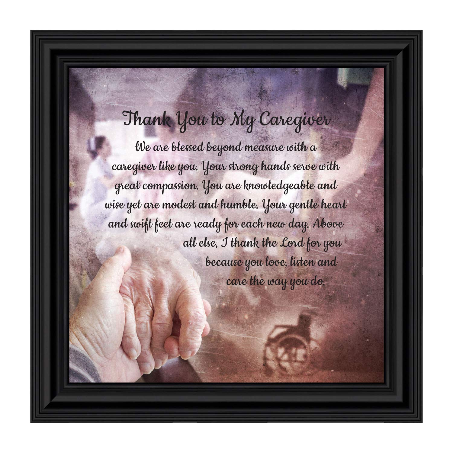 Crossroads Home Décor Thank You to My Caregiver - Thoughtful Gifts & Inspirational Picture Frame (8671B) - Perfect for Nurses, Doctors, Healthcare Workers & Caregivers Appreciation
