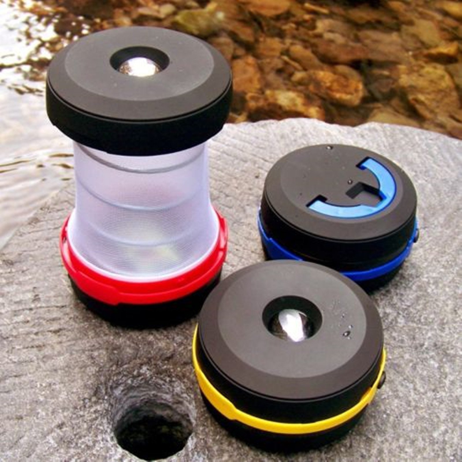 Hiibaby Solar LED Camping Lantern - Waterproof Flashlight with 900mAh Battery, Collapsible Handle & Phone Charger | Perfect for Outdoor Hiking, Emergency Power, Backpacking & Storm Preparedness (Red)