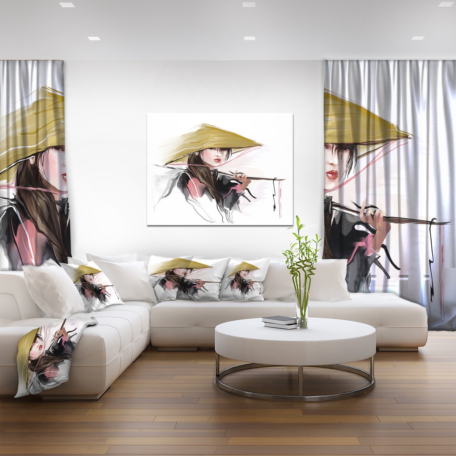 Vietnamese Woman Digital Art Portrait Canvas Print - Elegant Wall Decor for Living Room, Bedroom & Office - Unique Gift Idea for Art Lovers