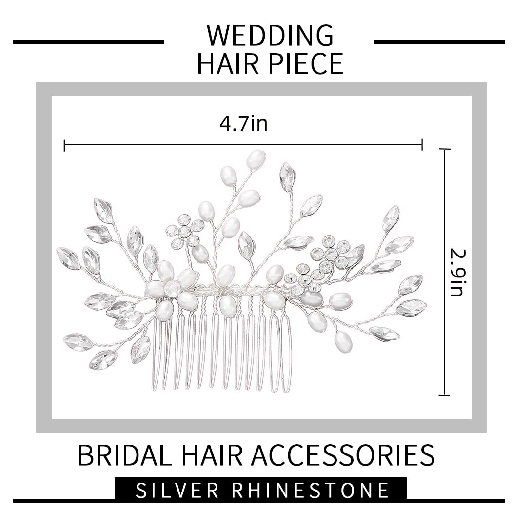 Pearl Bridal Hair Comb - Rhinestone Wedding Hair Jewelry for Women & Girls - Perfect for Brides & Special Occasions