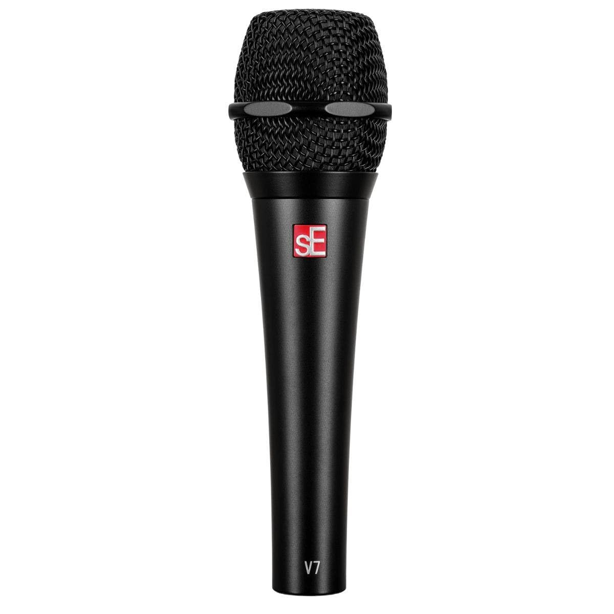 SE Electronics V7 Black Studio Grade Handheld Supercardioid Microphone with Shock Mount - Professional Recording Mic for Podcasting, Live Performances & Studio Vocals (Black)