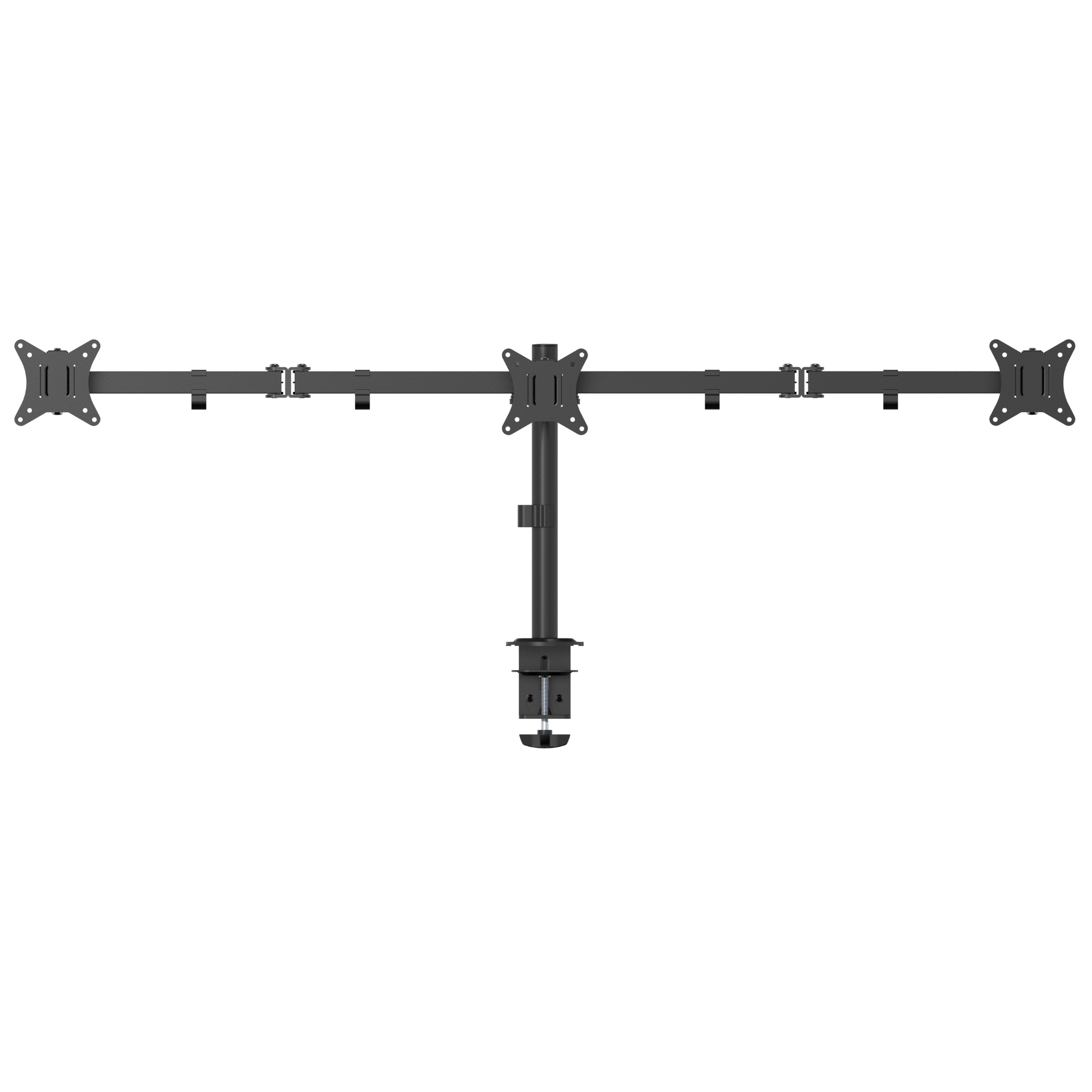 Outshine Gaming Triple Monitor Mount Stand - Adjustable 3 Screen Desk Clamp for PC, Laptop, Workstation - Perfect for Gamers, Streamers & Office Professionals