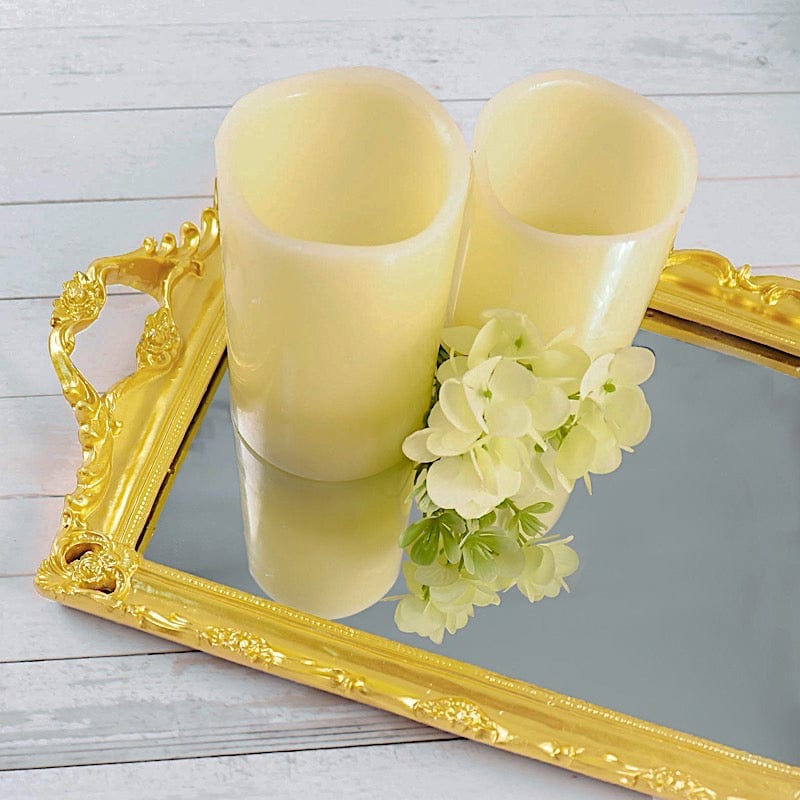 15x10 Inch Metallic Rectangular Mirror Serving Tray with Handles - Elegant Party Decor, Cocktail Serving, Home Decor & Gift Idea for Weddings, Hostess & Housewarming