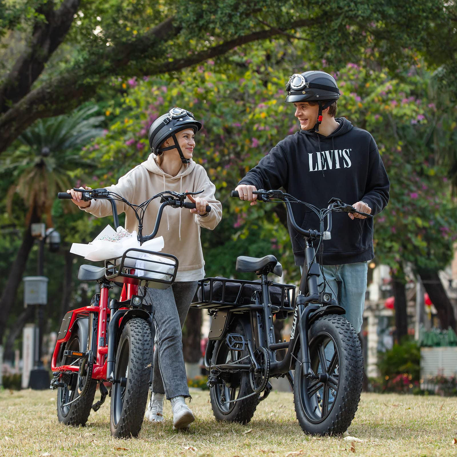 VELOWAVE Electric Bike Front & Rear Baskets for Prado S 20'' Fat Tire Ebike - Easy Install & Release Bicycle Accessories - Perfect for Grocery Shopping, Commuting & Outdoor Adventures