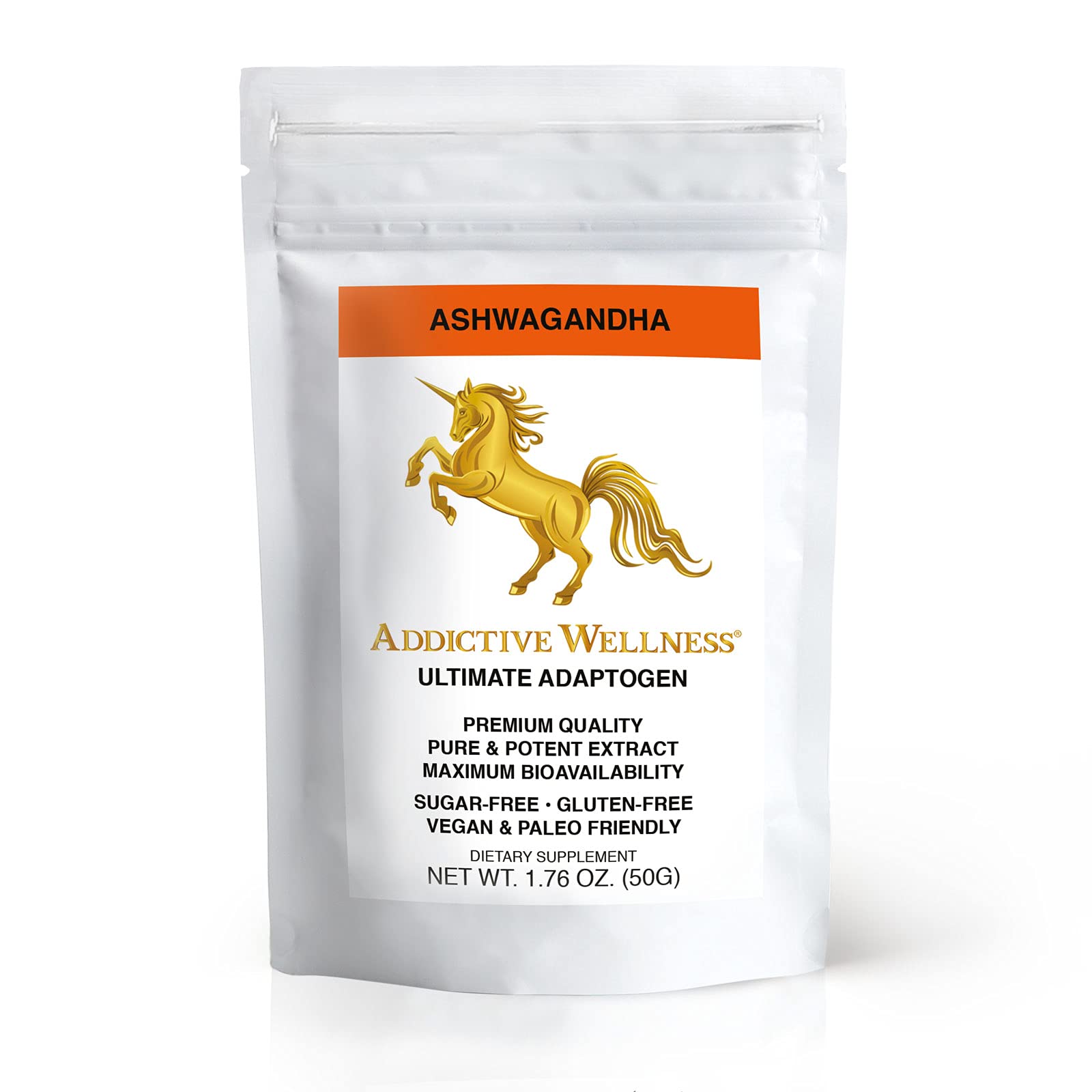 Addictive Wellness Ashwagandha Extract Powder - Pure & Potent Organic Supplement for Stress Relief & Sleep Support - Perfect for Smoothies, Tea & Daily Wellness Routine