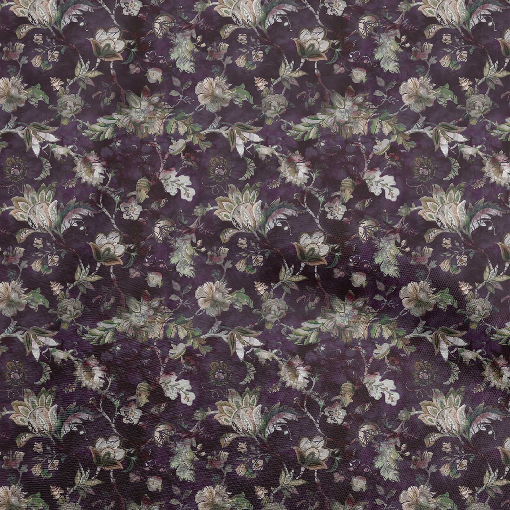 Premium Cotton Cambric Dark Magenta Batik Fabric - 56