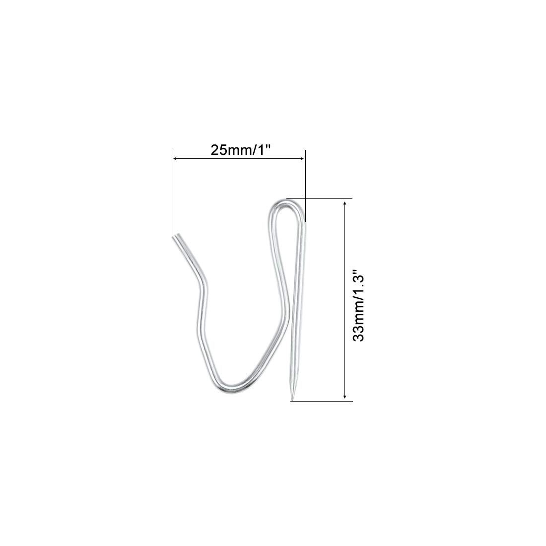 Carbon Steel Curtain Hooks 50pcs - Durable Pin-On Drapery Hooks for Windows, Doors & Showers