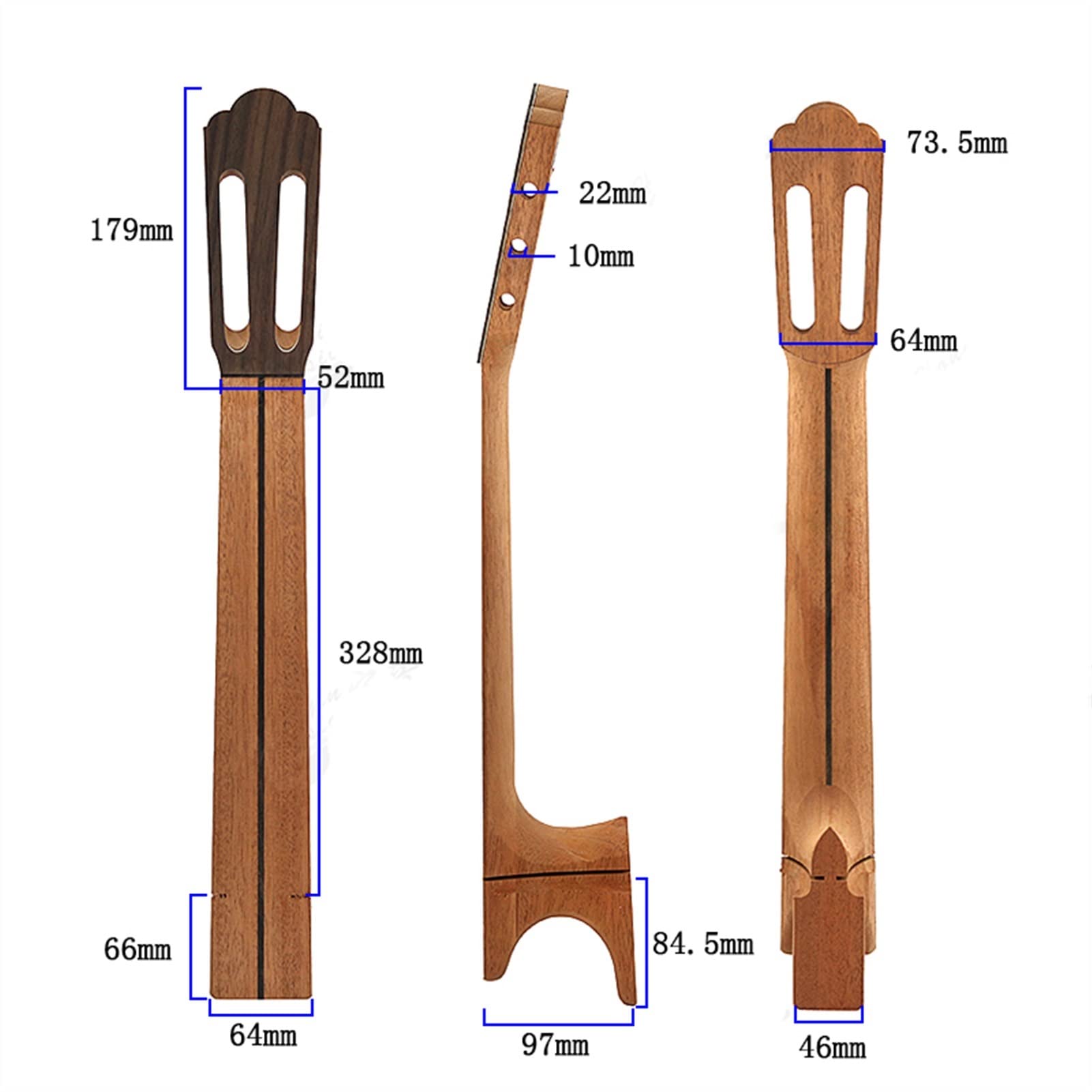 Premium DIY Mahogany & Ebony Classical Guitar Neck - High-Quality Replacement Part for Guitar Repair & Custom Builds | Perfect for Luthiers, Musicians & Guitar Enthusiasts | Ideal for Home Studios & Music Workshops