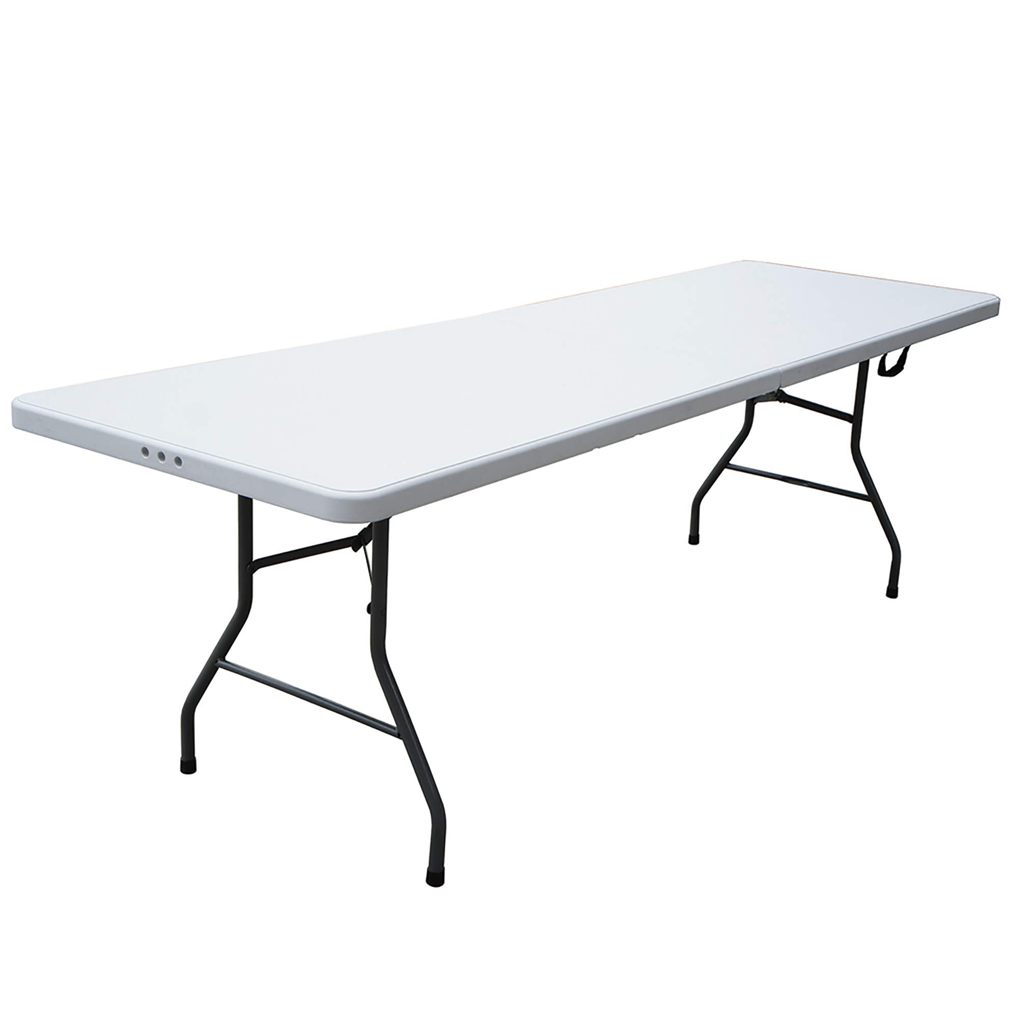 Heavy Duty 8-Foot Plastic Resin Folding Table - Indoor/Outdoor Banquet, Dining & Card Table (White) | Perfect for Parties, Events, BBQs & Game Nights
