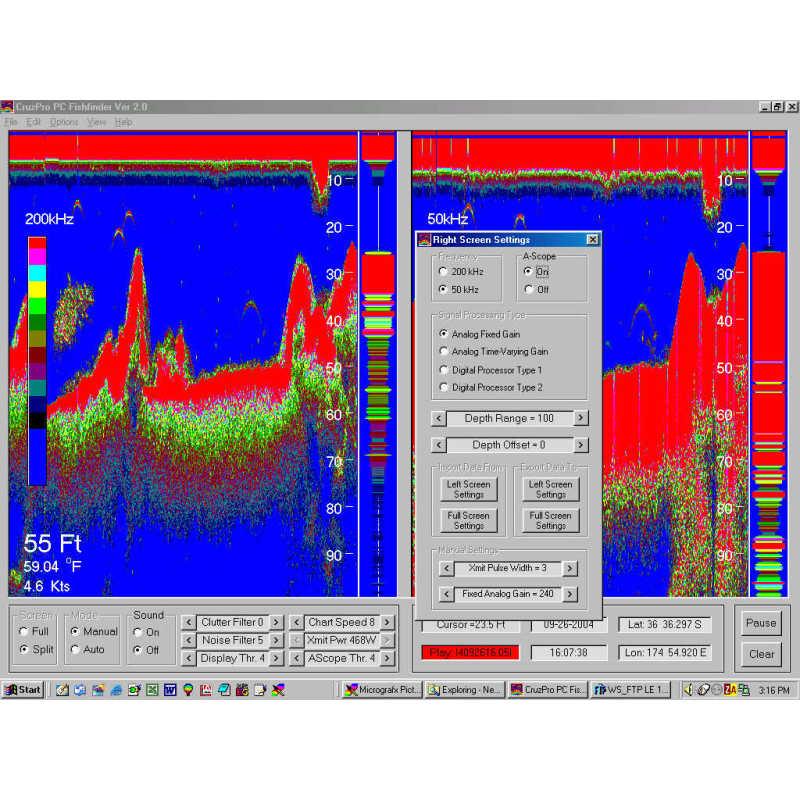 CruzPro PcFF80 High Resolution Fish Finder for Windows - PC Based Sonar Fish Detector for Deep Sea & Freshwater Fishing | Marine Navigation & Fishing Accessories