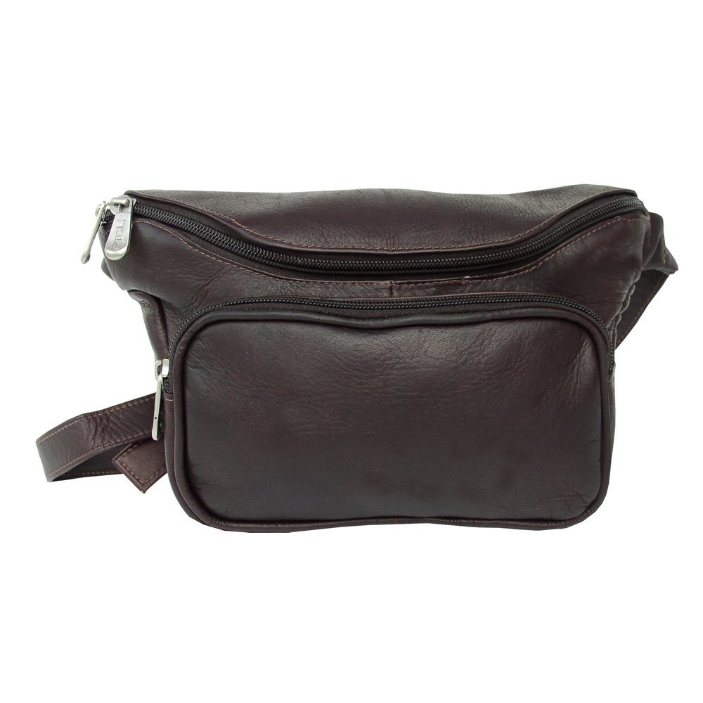 Large Classic Waist Bag for Men & Women - Chocolate Brown Crossbody Fanny Pack - Perfect for Travel, Hiking, Running & Outdoor Activities