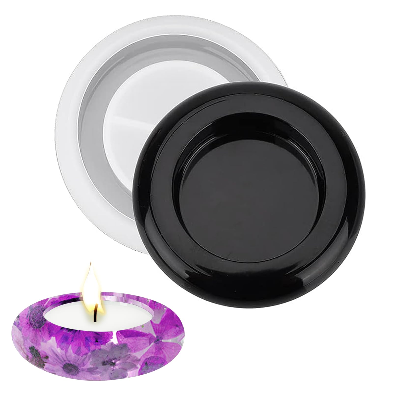 Round Tealight Candle Holder Silicone Mold - DIY Resin Epoxy Casting Molds for Tea Light Flower Pot, Aromatherapy Candles & Home Decor - Perfect for Crafting, Wedding Centerpieces & Relaxation Spaces