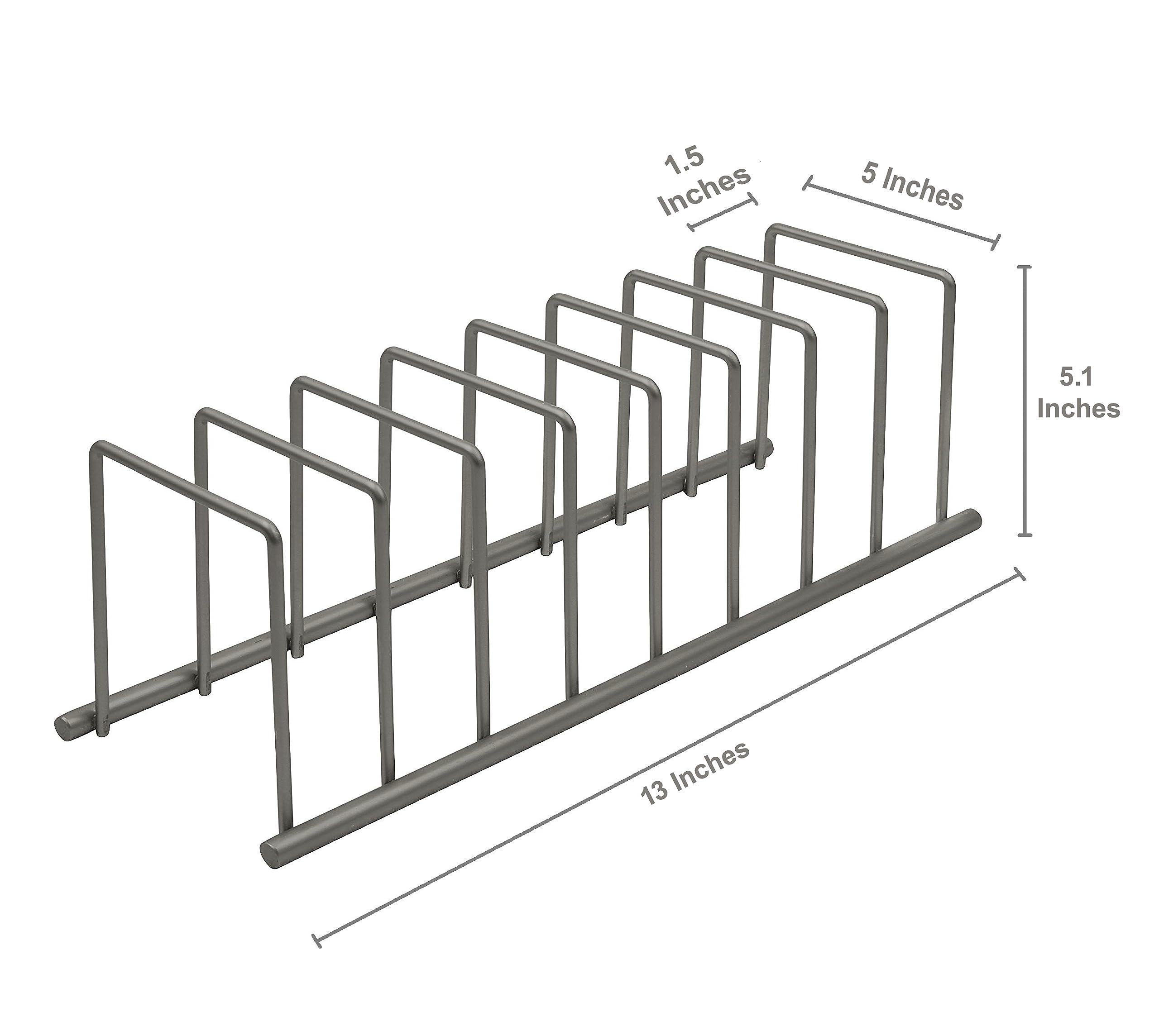 Vervique Emporium | 8-Tier Wrought Iron Kitchen Organizer Rack - Space Saving Storage for Cutting Boards, Cookie Sheets, Baking Pans & Dining Utensils (Metallic Gray) - Perfect for Small Kitchens & Pantry Organization