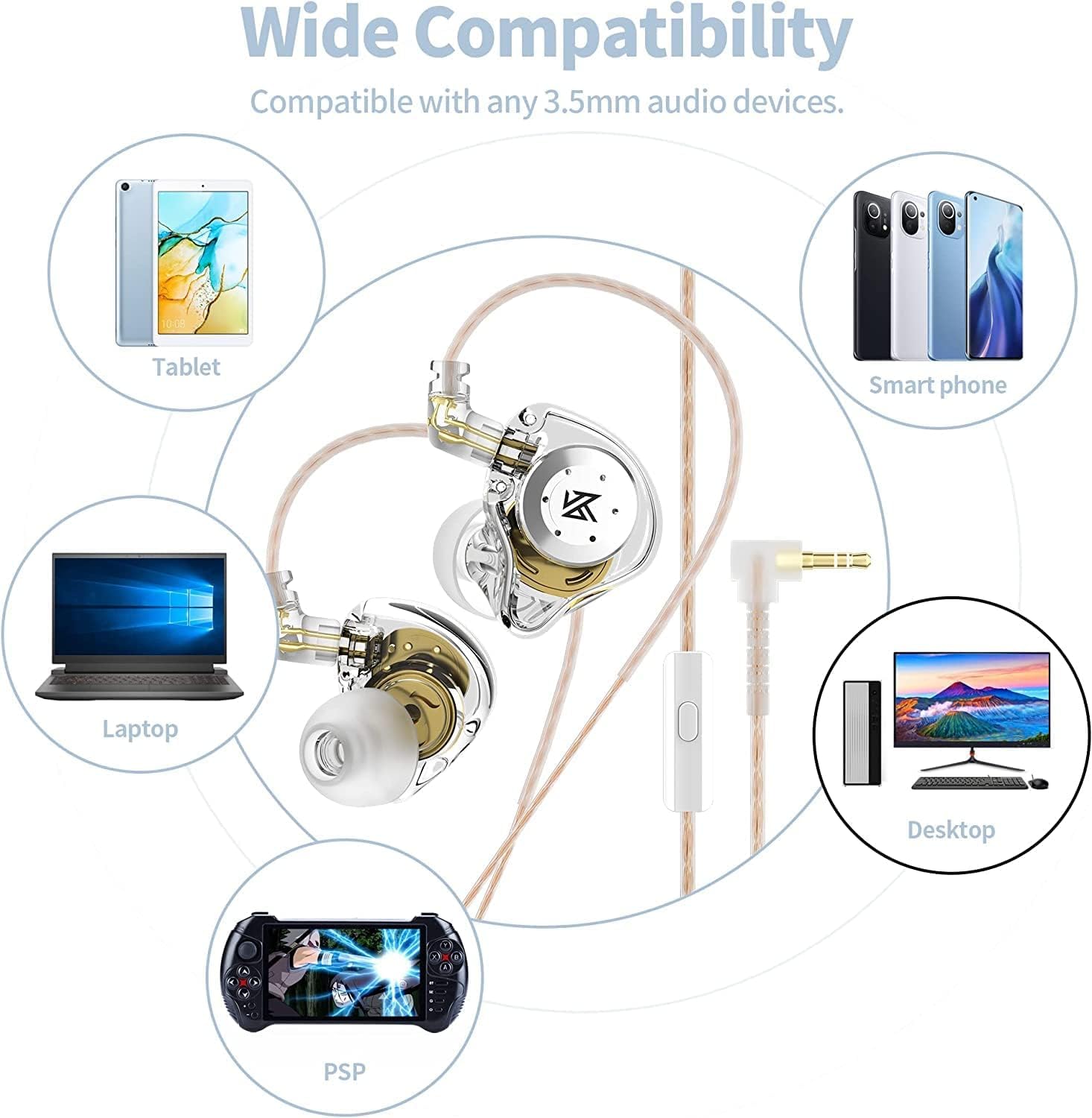KZ EDX PRO Wired Earbuds - HiFi Deep Bass In-Ear Headphones with 10mm Dynamic Driver & Detachable Cable for Music, Gaming & Workout | Studio Monitor Earphones for Audiophiles & Musicians