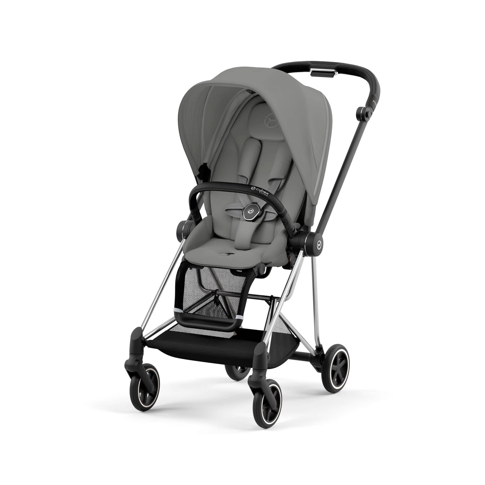 Cybex Mios 3 Complete Stroller - Lightweight Compact Baby Stroller with Reversible Seat, Chrome/Black | Perfect for City Travel & Everyday Use