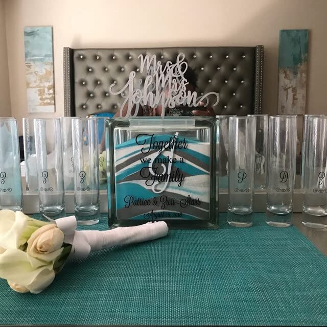 Personalized Blended Family Sand Ceremony Set - Engraved Glass Unity Sand Kit for Weddings with Lid & Sand - Unique Wedding Keepsake & Unity Candle Alternative - Perfect for Blended Family Ceremonies, Vow Renewals, and Special Occasions
