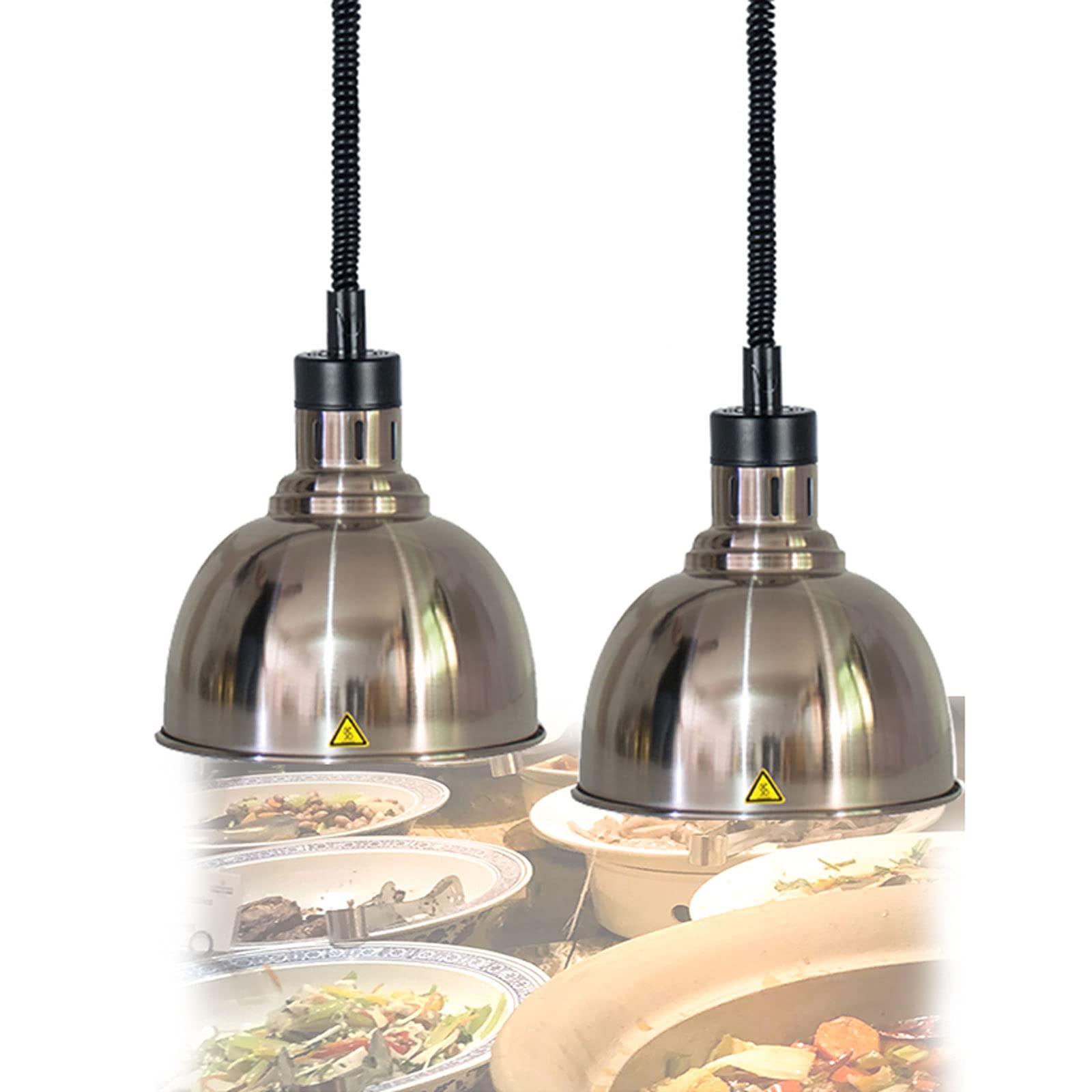 Commercial Heat Lamp - Adjustable Length 250W Infrared Catering Food Warmer, Buffet Heating Chandelier for Restaurants, Kitchens & Party Food Service (2/3/4 Pcs 250mm) - Perfect for Keeping Dishes Warm at Buffets, Banquets & Catering Events