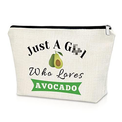 Avocado Themed Makeup Bag - Vegan Gift for Women, Best Friend Birthday & Christmas Present - Travel Cosmetic Pouch for Avocado Lovers | Perfect for Daily Use, Travel & Spa Days