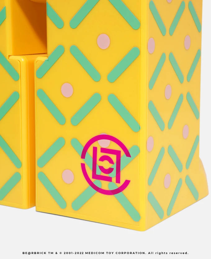 MEDICOM TOY BEARBRICK Clot x Pineapple 100% & 400% BE@RBRICK Collectible Vinyl Art Figure - Perfect for Home Decoration, Gift Giving, and Pop Culture Enthusiasts